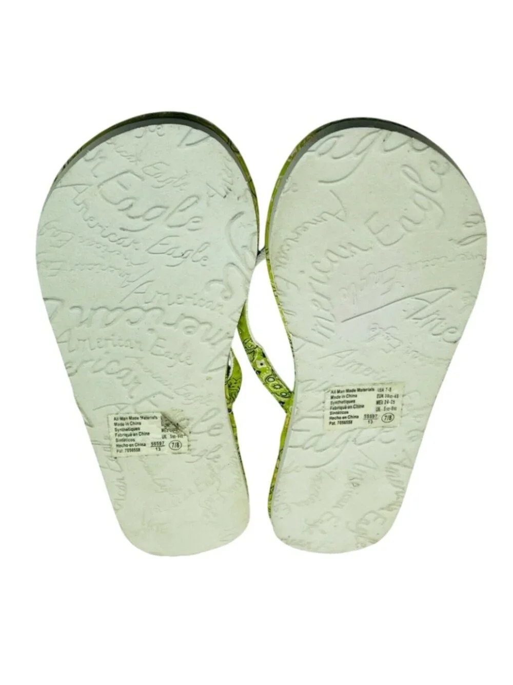 American Eagle Womens Shoes Sz 7/8 Green Thongs